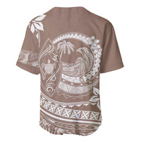 Polynesian Plumeria Baseball Jersey Ride The Waves - Beige LT7 - Polynesian Pride