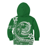 Polynesian Plumeria Kid Hoodie Ride The Waves - Green LT7 - Polynesian Pride