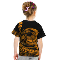 Polynesian Plumeria Kid T Shirt Ride The Waves - Orange LT7 - Polynesian Pride
