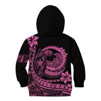 Polynesian Plumeria Kid Hoodie Ride The Waves - Pink LT7 - Polynesian Pride