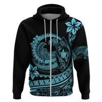 Polynesian Plumeria Hoodie Ride The Waves Turquoise LT7 - Polynesian Pride
