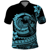 Polynesian Plumeria Polo Shirt Ride The Waves Turquoise LT7 Turquoise - Polynesian Pride