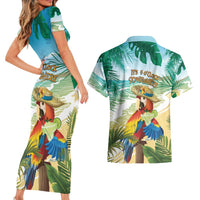 Aloha Hawaii It's 5 o'clock Somewhere Couples Matching Short Sleeve Bodycon Dress and Hawaiian Shirt LT7 - Polynesian Pride