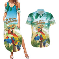 Aloha Hawaii It's 5 o'clock Somewhere Couples Matching Summer Maxi Dress and Hawaiian Shirt LT7 Blue - Polynesian Pride