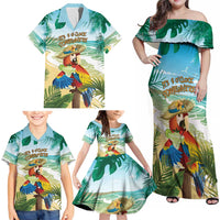 Aloha Hawaii It's 5 o'clock Somewhere Family Matching Off Shoulder Maxi Dress and Hawaiian Shirt LT7 - Polynesian Pride