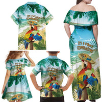 Aloha Hawaii It's 5 o'clock Somewhere Family Matching Off Shoulder Maxi Dress and Hawaiian Shirt LT7 - Polynesian Pride