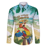 Aloha Hawaii It's 5 o'clock Somewhere Family Matching Short Sleeve Bodycon Dress and Hawaiian Shirt LT7 Dad's Shirt - Long Sleeve Blue - Polynesian Pride