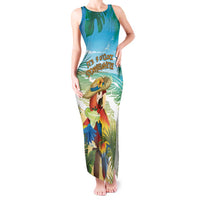 Aloha Hawaii It's 5 o'clock Somewhere Tank Maxi Dress LT7 Women Blue - Polynesian Pride