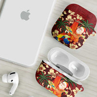 Crimson Red Tropical Christmas Hawaii Tapa AirPods Case Aloha Santa Drink Party LT7 - Polynesian Pride