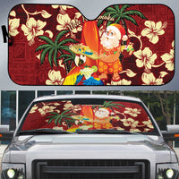Crimson Red Tropical Christmas Hawaii Tapa Auto Sun Shade Aloha Santa Drink Party - Polynesian Pride
