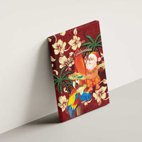 Crimson Red Tropical Christmas Hawaii Tapa Canvas Wall Art Aloha Santa Drink Party LT7 - Polynesian Pride