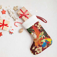 Crimson Red Tropical Christmas Hawaii Tapa Christmas Stocking Aloha Santa Drink Party - Polynesian Pride