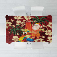 Crimson Red Tropical Christmas Hawaii Tapa Tablecloth Aloha Santa Drink Party LT7 Red - Polynesian Pride