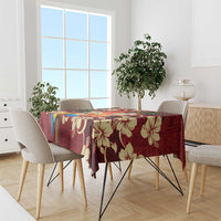 Crimson Red Tropical Christmas Hawaii Tapa Tablecloth Aloha Santa Drink Party LT7 - Polynesian Pride