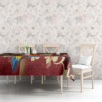 Crimson Red Tropical Christmas Hawaii Tapa Tablecloth Aloha Santa Drink Party LT7 - Polynesian Pride