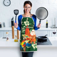 Moss Green Tropical Christmas Hawaii Tapa Apron Aloha Santa Drink Party LT7 - Polynesian Pride