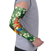 Moss Green Tropical Christmas Hawaii Tapa Arm Sleeves Aloha Santa Drink Party - Polynesian Pride