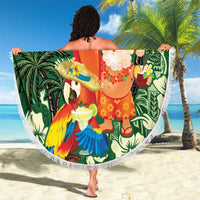 Moss Green Tropical Christmas Hawaii Tapa Beach Blanket Aloha Santa Drink Party LT7 - Polynesian Pride