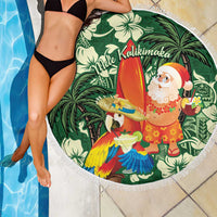 Moss Green Tropical Christmas Hawaii Tapa Beach Blanket Aloha Santa Drink Party LT7 - Polynesian Pride