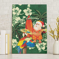 Moss Green Tropical Christmas Hawaii Tapa Canvas Wall Art Aloha Santa Drink Party LT7 Without Frame Green - Polynesian Pride