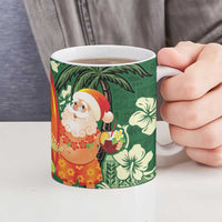 Moss Green Tropical Christmas Hawaii Tapa Ceramic Mug Aloha Santa Drink Party LT7 - Polynesian Pride