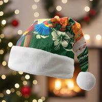 Moss Green Tropical Christmas Hawaii Tapa Christmas Santa Hat Aloha Santa Drink Party - Polynesian Pride