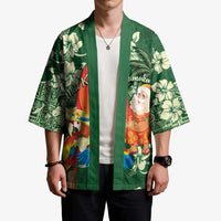 Moss Green Tropical Christmas Hawaii Tapa Kimono Aloha Santa Drink Party - Polynesian Pride