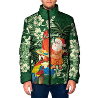 Moss Green Tropical Christmas Hawaii Tapa Padded Jacket Aloha Santa Drink Party LT7 Men Green - Polynesian Pride