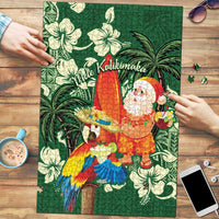 Moss Green Tropical Christmas Hawaii Tapa Puzzle Aloha Santa Drink Party LT7 Green - Polynesian Pride