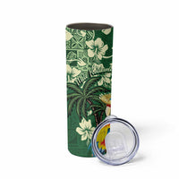 Moss Green Tropical Christmas Hawaii Tapa Skinny Tumbler Aloha Santa Drink Party - Polynesian Pride