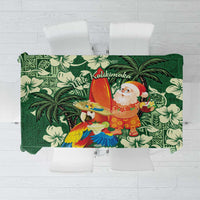 Moss Green Tropical Christmas Hawaii Tapa Tablecloth Aloha Santa Drink Party LT7 Green - Polynesian Pride