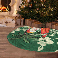 Moss Green Tropical Christmas Hawaii Tapa Tree Skirt Aloha Santa Drink Party - Polynesian Pride