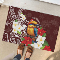 Felis Pasgua Guam Rubber Doormat Christmas Sihek Kingfisher with Guasali LT7 - Polynesian Pride