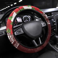 Felis Pasgua Guam Steering Wheel Cover Christmas Sihek Kingfisher with Guasali LT7 Universal Fit Crimson - Polynesian Pride