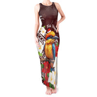 Felis Pasgua Guam Tank Maxi Dress Christmas Sihek Kingfisher with Guasali LT7 Women Crimson - Polynesian Pride