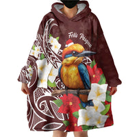 Felis Pasgua Guam Wearable Blanket Hoodie Christmas Sihek Kingfisher with Guasali LT7 - Polynesian Pride