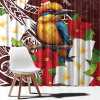 Felis Pasgua Guam Window Curtain Christmas Sihek Kingfisher with Guasali LT7 - Polynesian Pride