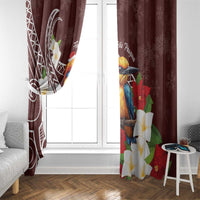 Felis Pasgua Guam Window Curtain Christmas Sihek Kingfisher with Guasali LT7 - Polynesian Pride