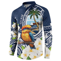 Hafa Adai Guam Button Sweatshirt Sihek Guam Kingfisher with Guasali LT7 - Polynesian Pride