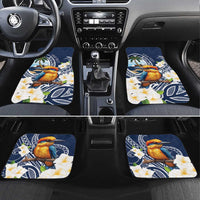 Hafa Adai Guam Car Mats Sihek Guam Kingfisher with Guasali LT7 Set 4pcs Navy Blue - Polynesian Pride