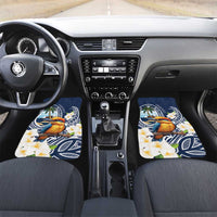 Hafa Adai Guam Car Mats Sihek Guam Kingfisher with Guasali LT7 Set 2pcs - Front Navy Blue - Polynesian Pride