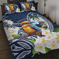 Hafa Adai Guam Quilt Bed Set Sihek Guam Kingfisher with Guasali LT7 Navy Blue - Polynesian Pride