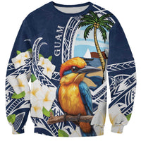Hafa Adai Guam Sweatshirt Sihek Guam Kingfisher with Guasali LT7 Unisex Navy Blue - Polynesian Pride