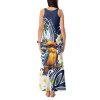 Hafa Adai Guam Tank Maxi Dress Sihek Guam Kingfisher with Guasali LT7 - Polynesian Pride