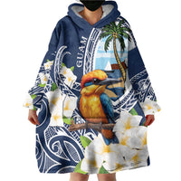Hafa Adai Guam Wearable Blanket Hoodie Sihek Guam Kingfisher with Guasali LT7 - Polynesian Pride
