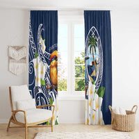 Hafa Adai Guam Window Curtain Sihek Guam Kingfisher with Guasali LT7 - Polynesian Pride