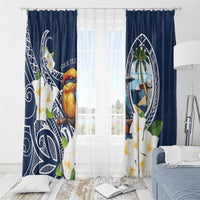 Hafa Adai Guam Window Curtain Sihek Guam Kingfisher with Guasali LT7 - Polynesian Pride
