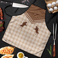 Aloha Hawaii Cowboys Paniolo Apron Beige Palaka LT7 Beige - Polynesian Pride
