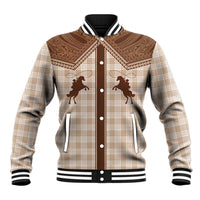 Aloha Hawaii Cowboys Paniolo Baseball Jacket Beige Palaka LT7 Unisex Beige - Polynesian Pride