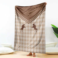 Aloha Hawaii Cowboys Paniolo Blanket Beige Palaka - Polynesian Pride